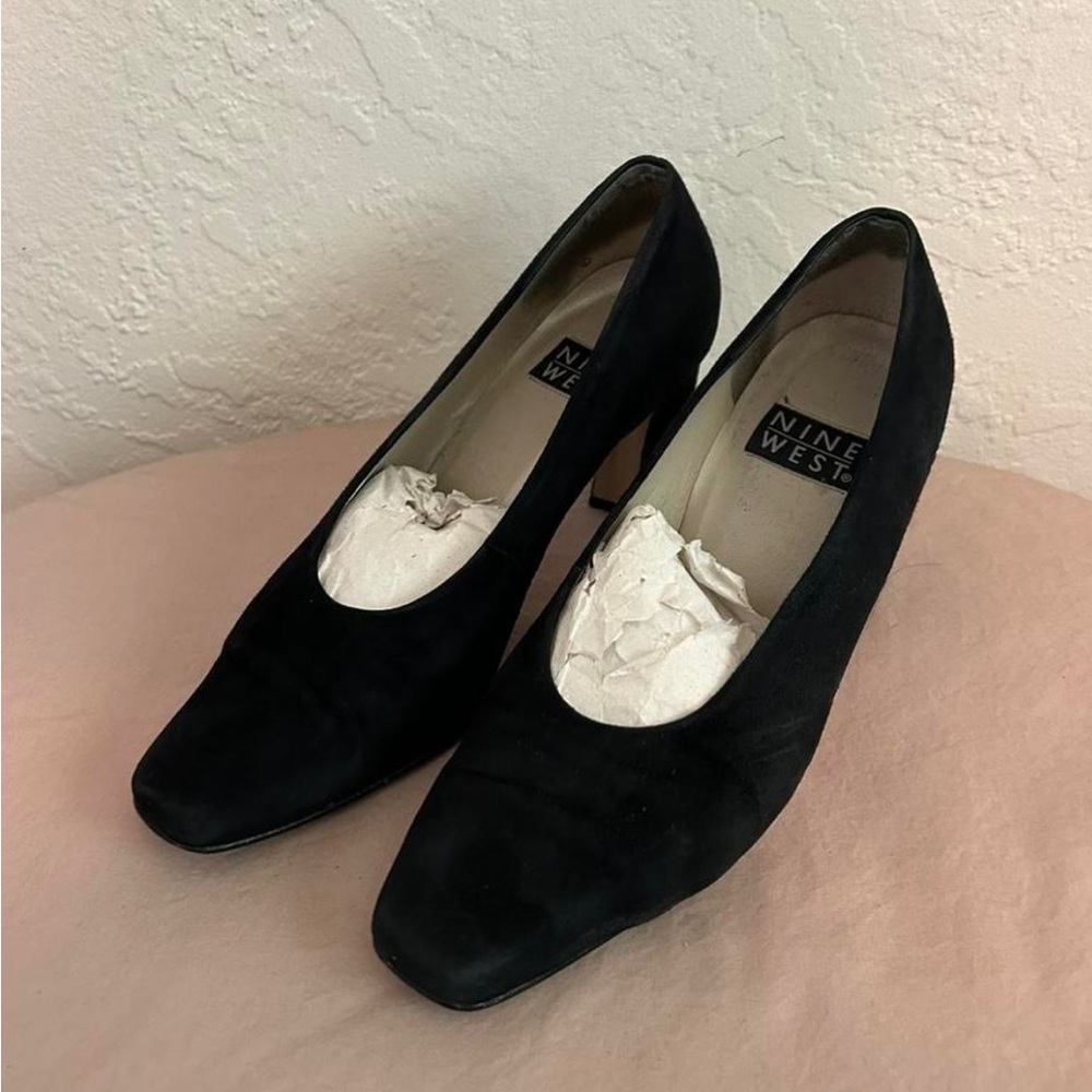 Nine West Black Suede Heels